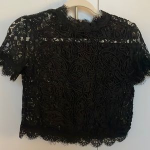 Zara black floral blouse